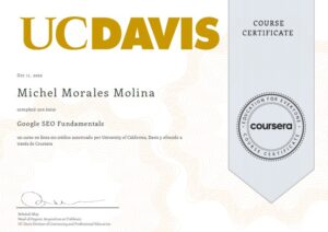 Michel Morales Certificado en Fundamentos SEO por Google